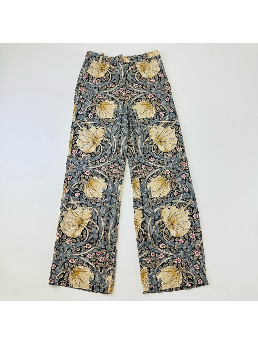 William Morris print womens trousers Size 4 H&M collab Chinoiserie